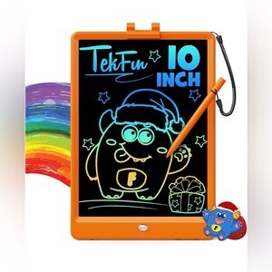 10In LCD Writing Tablet Doodle w/Stylus Mess Free Coloring Drawing Pad Orange
